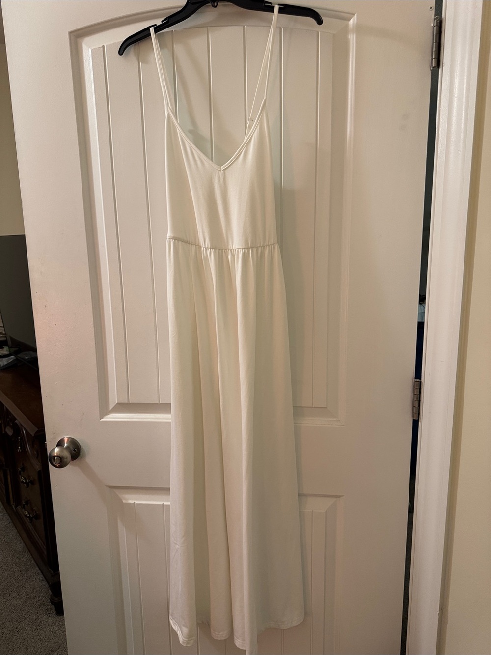 Classic White Maxi Slip Dress with Spaghetti Straps